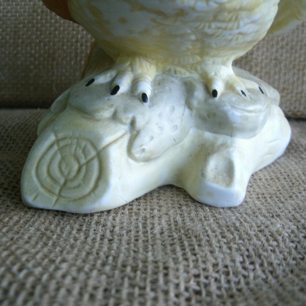Vintage Homco Owl on Log Porcelain Figurine - Picture 10 of 16